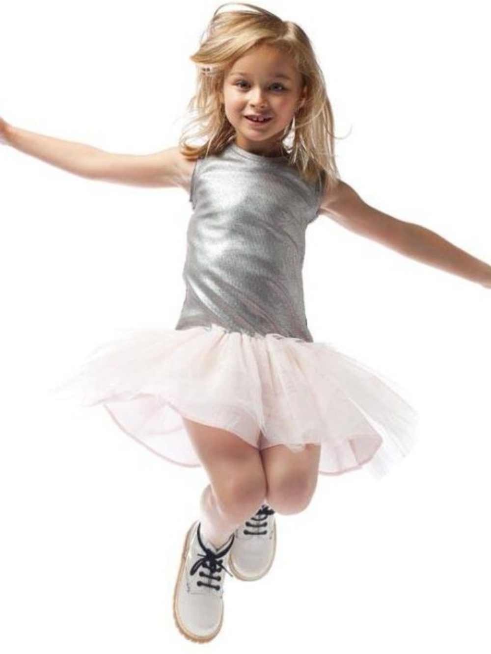 Junior Gaultier Narcisse Dress, Silver/Petal, 5Y